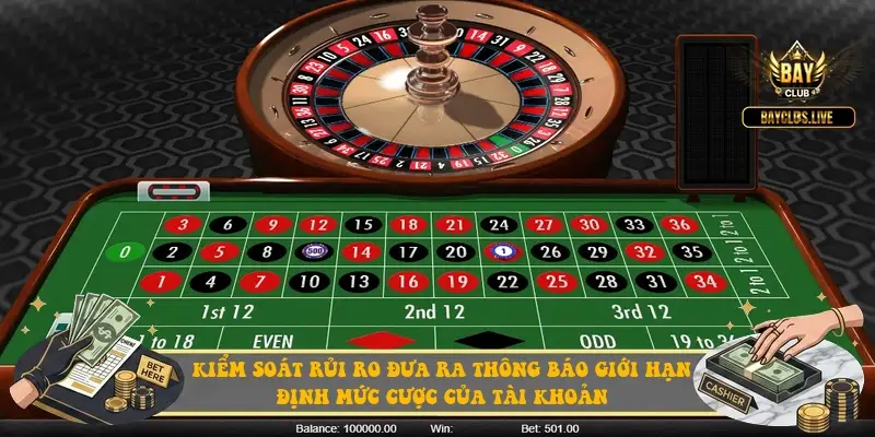 Kiểm soát rủi ro đưa ra thông báo giới hạn định mức cược của tài khoản