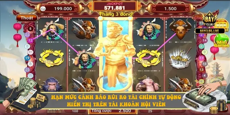 Hạn mức cảnh báo rủi ro tài chính tự động hiển thị trên tài khoản hội viên